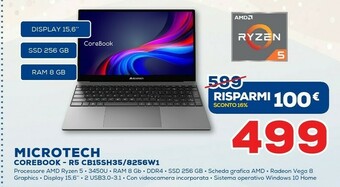 Euronics Microtech Corebook R5 Cb15sh35/8256w1 offerta