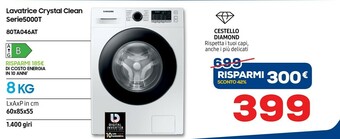 Euronics Samsung Lavatrice Crystal Clean 80TA046AT offerta