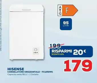 Euronics Hisense Congelatore Orizzontale FC125DW1 offerta