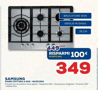 Euronics Samsung Piano Cottura A Gas Na75j30s offerta