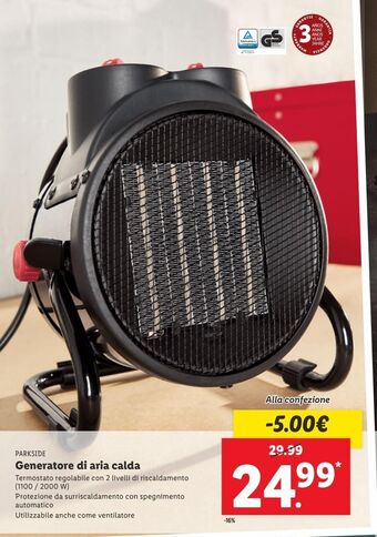 Lidl Generatore di aria calda offerta