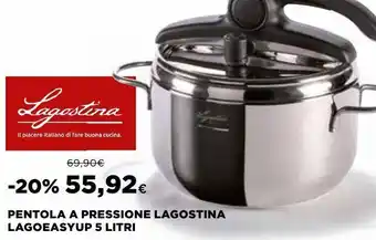 Pentola a pressione lagostina lagoeasyup 5 litri
