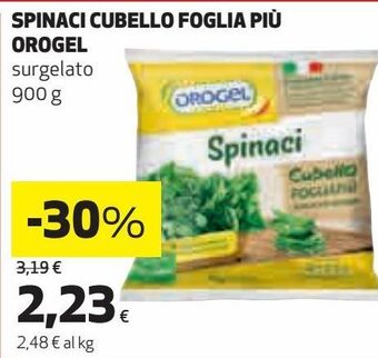 Ipercoop Spinaci cubello foglia più orogel surgelato offerta