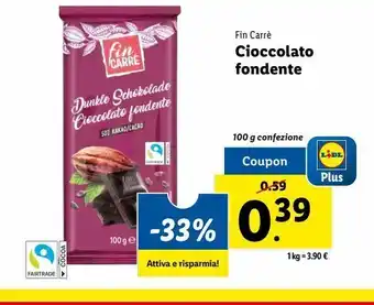 Lidl Cioccolata fondente offerta