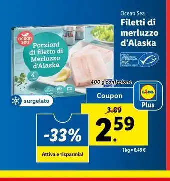 Lidl Filetti di merluzzo d'alaska offerta