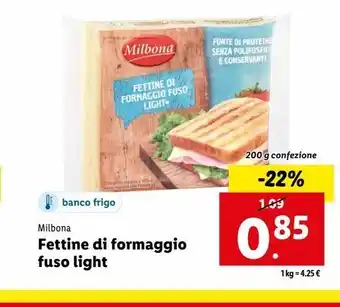 Lidl Fettine di formaggio fuso light offerta