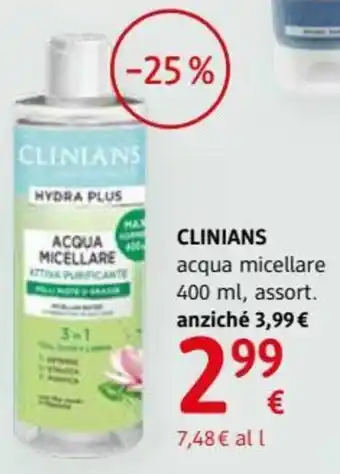 dm drogerie markt Clinians acqua micellare 400 ml offerta