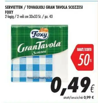 Coop Foxy Gran Tavola Scozzesi offerta