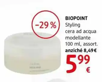 dm drogerie markt Biopoint Styling cera ad acqua modellante 100 ml offerta
