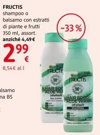 Garnier Fructis shampoo o balsamo 350 ml