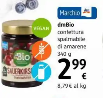 dm drogerie markt dmBio confettura spalmabile di amarene 340 g offerta