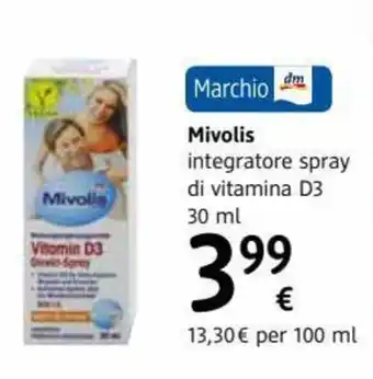 dm drogerie markt Mivolis integratore spray di vitamina D3 30 ml offerta