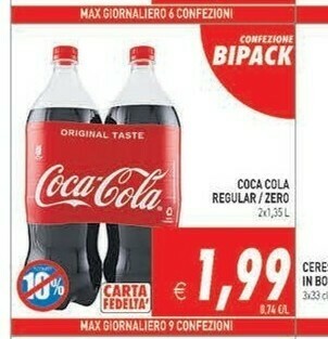 Gros Doria Coca cola zero offerta