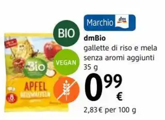 dm drogerie markt dmBio gallette di riso e mela senza aromi aggiunti 35 g offerta