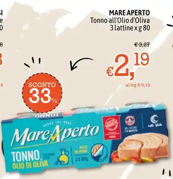 Famila Market Mare Aperto Tonno all'Olio d'Oliva 3 lattine x 80 g offerta