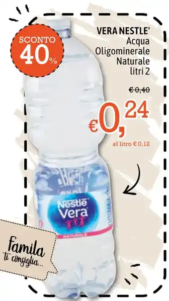 Famila Market Vera Nestle' Acqua Oligominerale Naturale litri 2 offerta