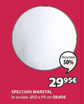 JYSK Specchio Marstal Ø50 x P4 cm offerta