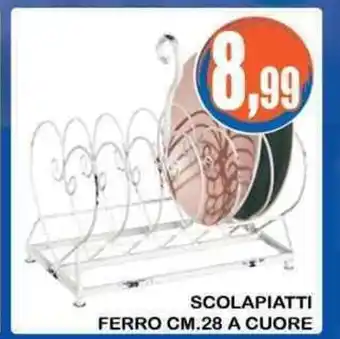 Scolapiatti Ferro 28 cm. A Cuore