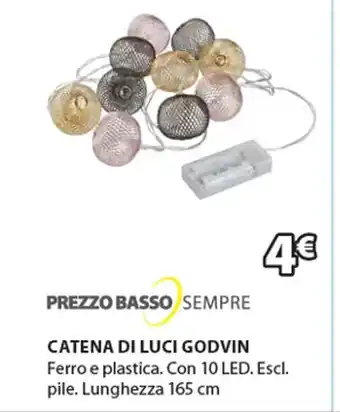 JYSK Catena Di Luci Godvin Lunghezza 165 cm offerta