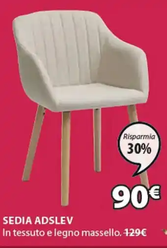 JYSK Sedia Adslev In tessuto e legno massello. offerta