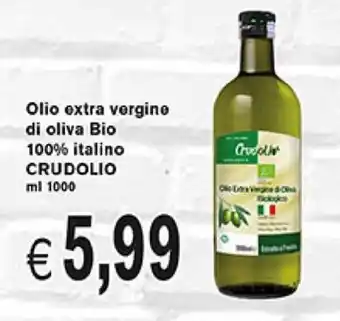 èccoMI Crudolio Olio extra vergine di oliva Bio 100% italiano 1000 ml offerta
