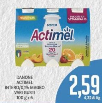 Supermercati Piccolo Danone Actimel Intero/0,1% Magro vari gusti 100 g x 6 offerta