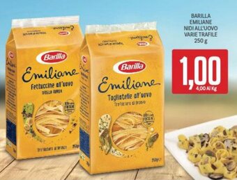 Supermercati Piccolo Barilla Emiliane Nidi All'Uovo Varie Trafile 250 g offerta