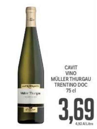 Supermercati Piccolo Cavit Vino Müller Thurgau Trentino DOC 75 cl offerta