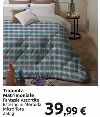 Trapunta matrimoniale fantasie assortite esterno in morbida microfibra