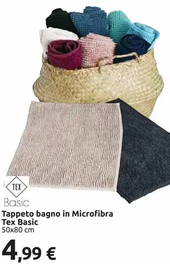Carrefour Market Tappeto bagno in microfibra tex basic 50x80 cm offerta