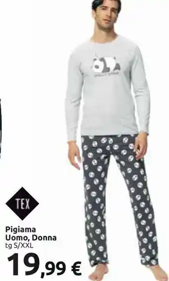 Carrefour Market Pigiama uomo, donna tg s/xxl offerta