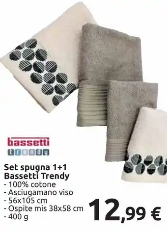 Set spugna 1+1 bassetti trrendy