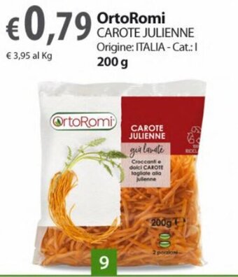 Extra Supermercati OrtoRomi Carote Julienne 200 g offerta