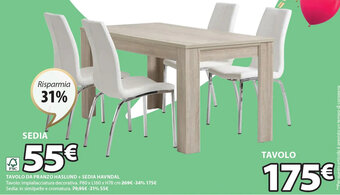 JYSK Tavolo Da Pranzo Haslund P80 x L160 x H78 cm offerta