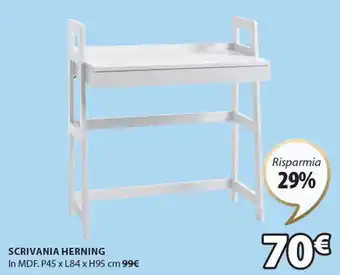 JYSK Scrivania Herning P45 x L84 x H95 cm offerta