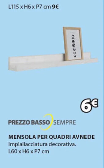 Mensola Per Quadri Avnede L60 x H6 x P7 cm