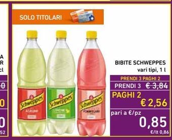 Spazio Conad Bibite schweppes vari tipi 1 l offerta