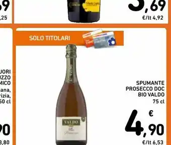 Spazio Conad Spumante prosecco doc bio valdo offerta
