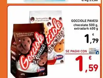 Spazio Conad Gocciole pavesi chocolate 500 g extradark 400 g offerta