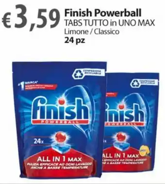 Extra Supermercati Finish Powerball Tabs Tutto in Uno Max 24 pz offerta