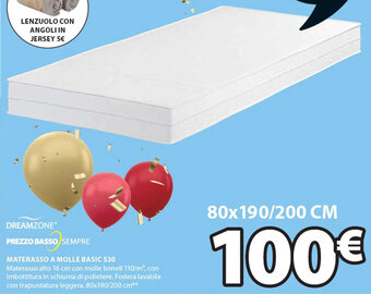 JYSK Dreamzone materasso a molle basic s30 80x190/200 cm offerta