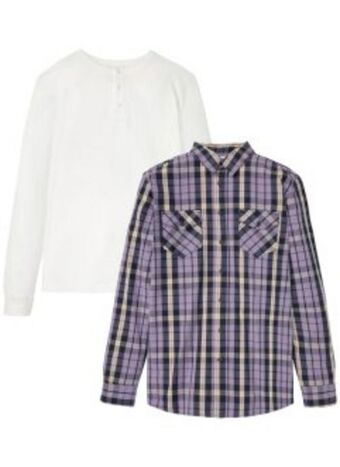 Camicia a maniche lunghe e maglia serafino (set 2 pezzi)