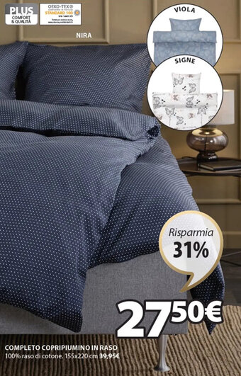 JYSK Completo copripiumino in raso 155 x 220 cm offerta