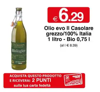 Olio evo II Casolare grezzo/100% Italia 1 litro