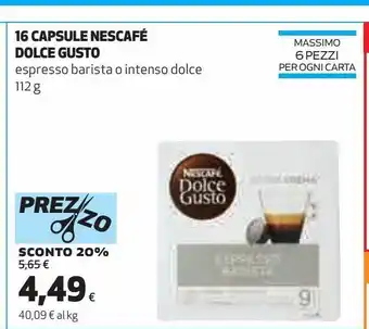 Coop 16 capsule nescafè dolce gusto offerta