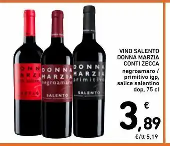 Spazio Conad Vino salento donna marzia cante zecca offerta