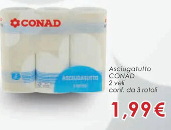 Conad Conad Asciugatutto 2 veli conf. da 3 rotoli offerta
