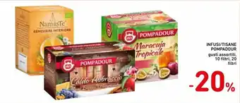 Pompadour Infusi/Tisane gusti assortiti, 10 flitri, 20 filtri