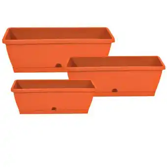 Vaso fioriera balconiera c/sottovaso plastica terracotta capri 50cm