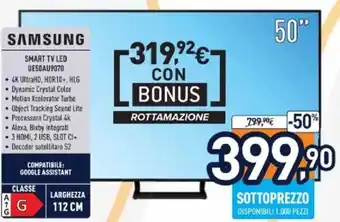 Unieuro Samsung Smart TV Led UE50AU9070 offerta